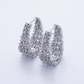 14K Gold Filled 24mm Cluster Micro Paved CZ Hoop Earrings Silver or Gold