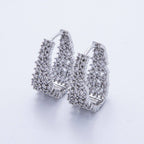 14K Gold Filled 24mm Cluster Micro Paved CZ Hoop Earrings Silver or Gold