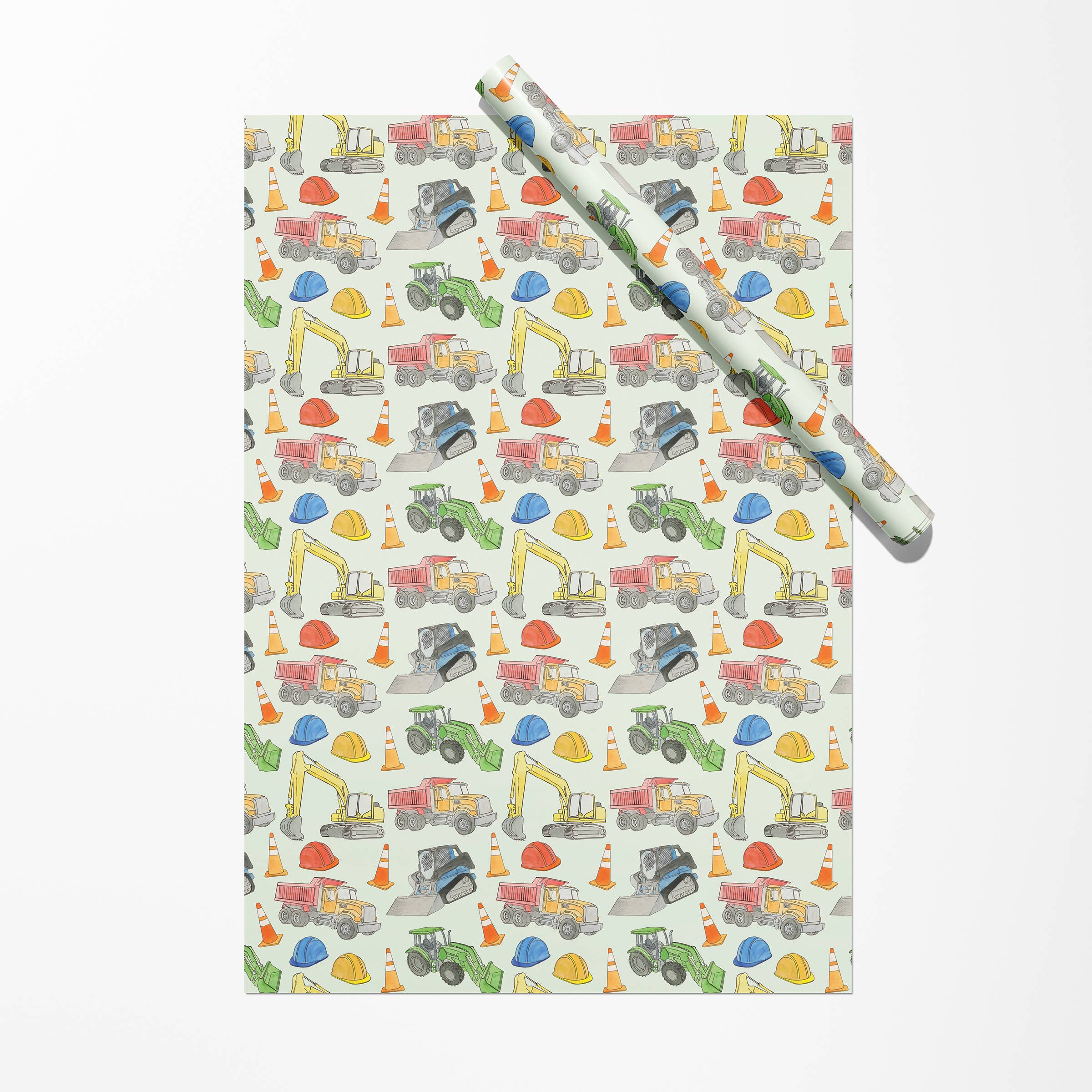 Construction Trucks Gift Wrap