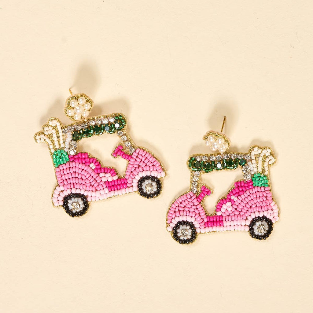 Beaded Earrings–Golf Cart