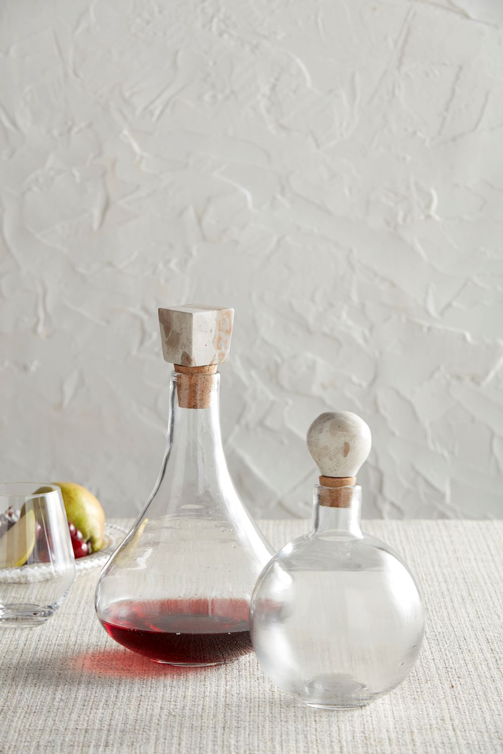 Tall Marble Glass Decanter