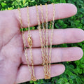 17'' Ready to Use 24K Gold Filled Thin Paper Clip Cable Necklace