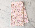 Christmas Candy Canes Red and Pink - Tea Towel