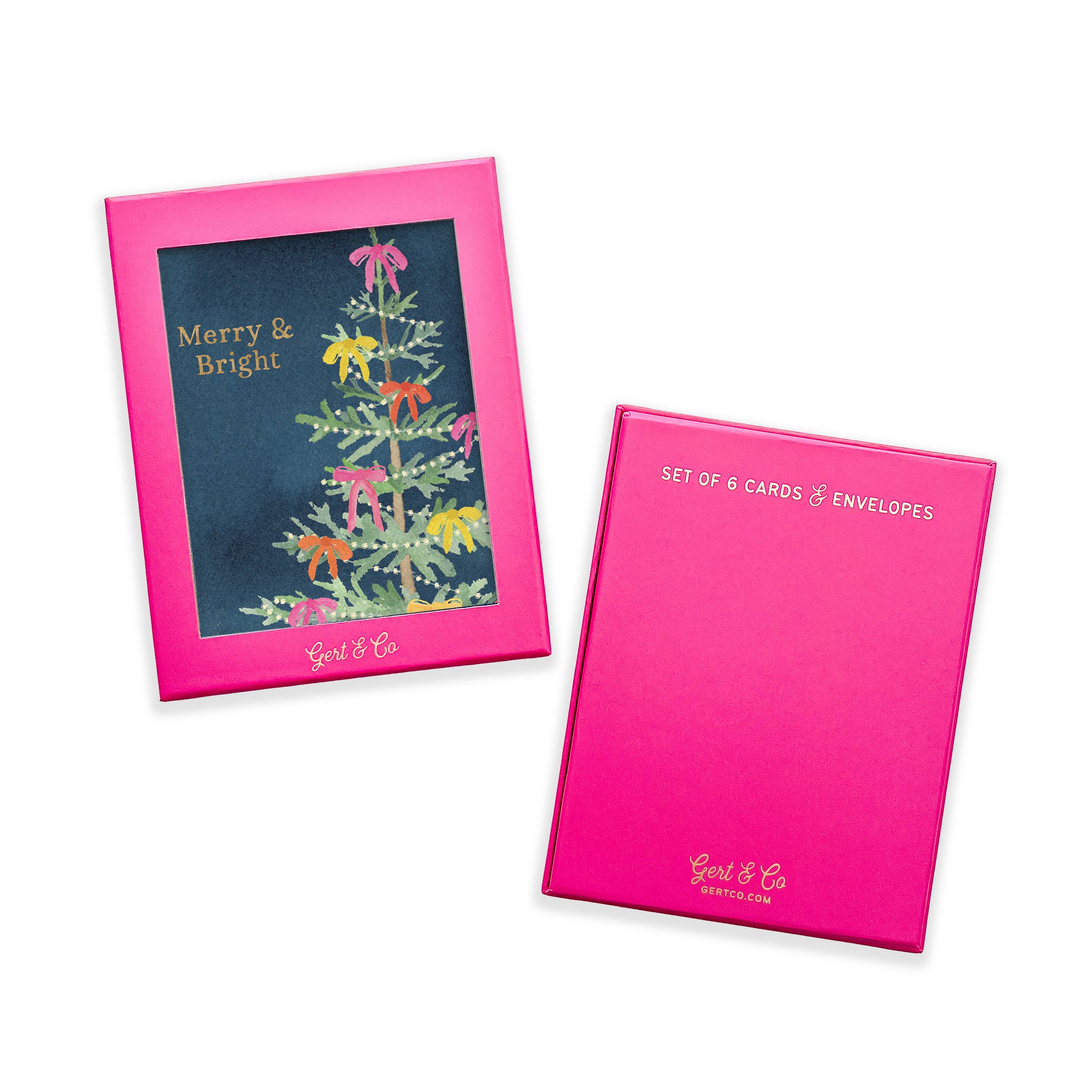 Whimsical Merry & Bright Holiday Greeting  | Boxed Set of 6