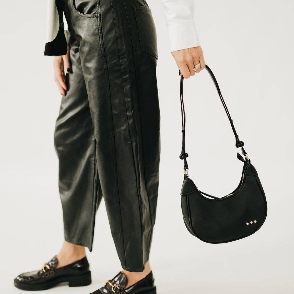 Crescent Shoulder Bag: Black