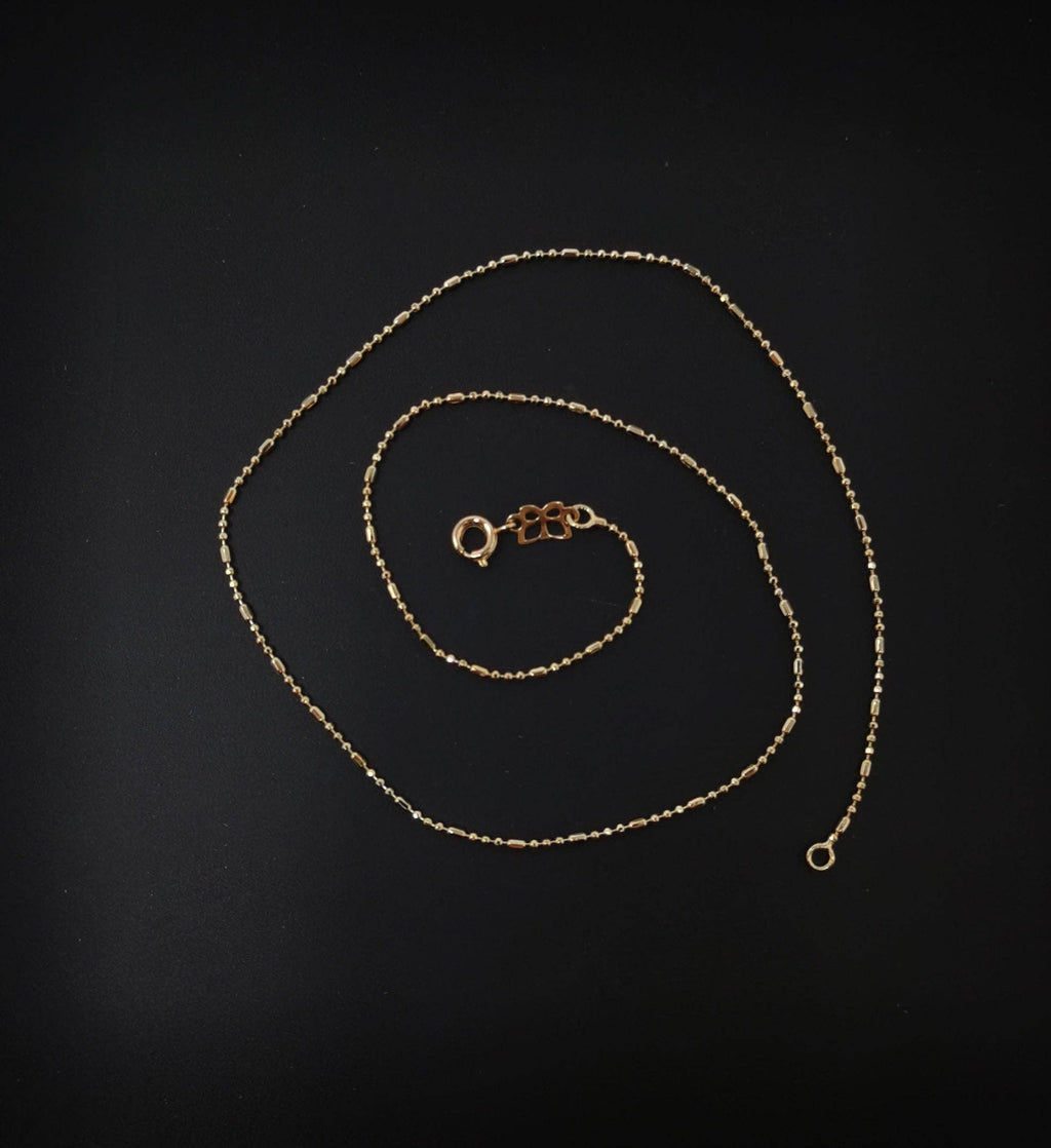 15.6'' Ready to Use 18K Gold Plated Bead Necklace Chain
