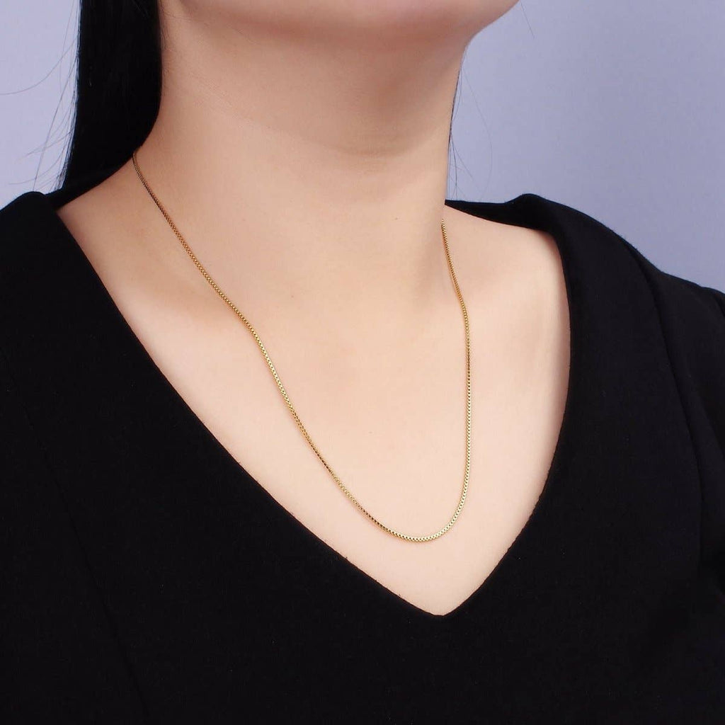 Stainless Steel 1mm Box Chain 18 Inch Necklace Silver