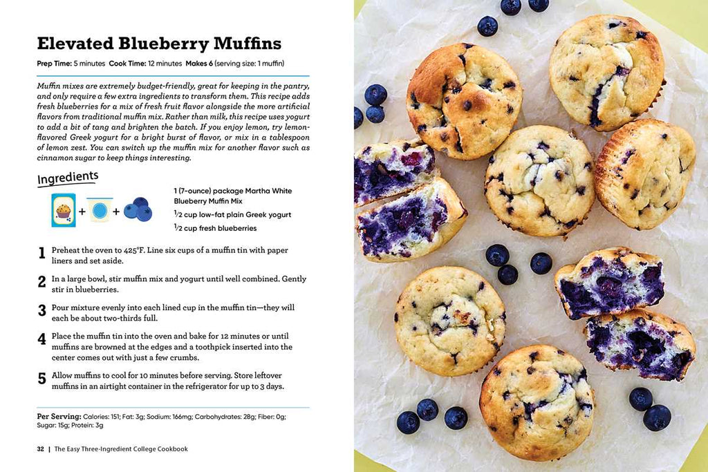 Easy Three-Ingredient College Cookbook by Robin Fields: Paperback; 160 pages / English