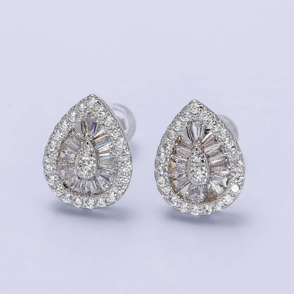 Elegant Luxury Gold Teardrop Stud Earring
