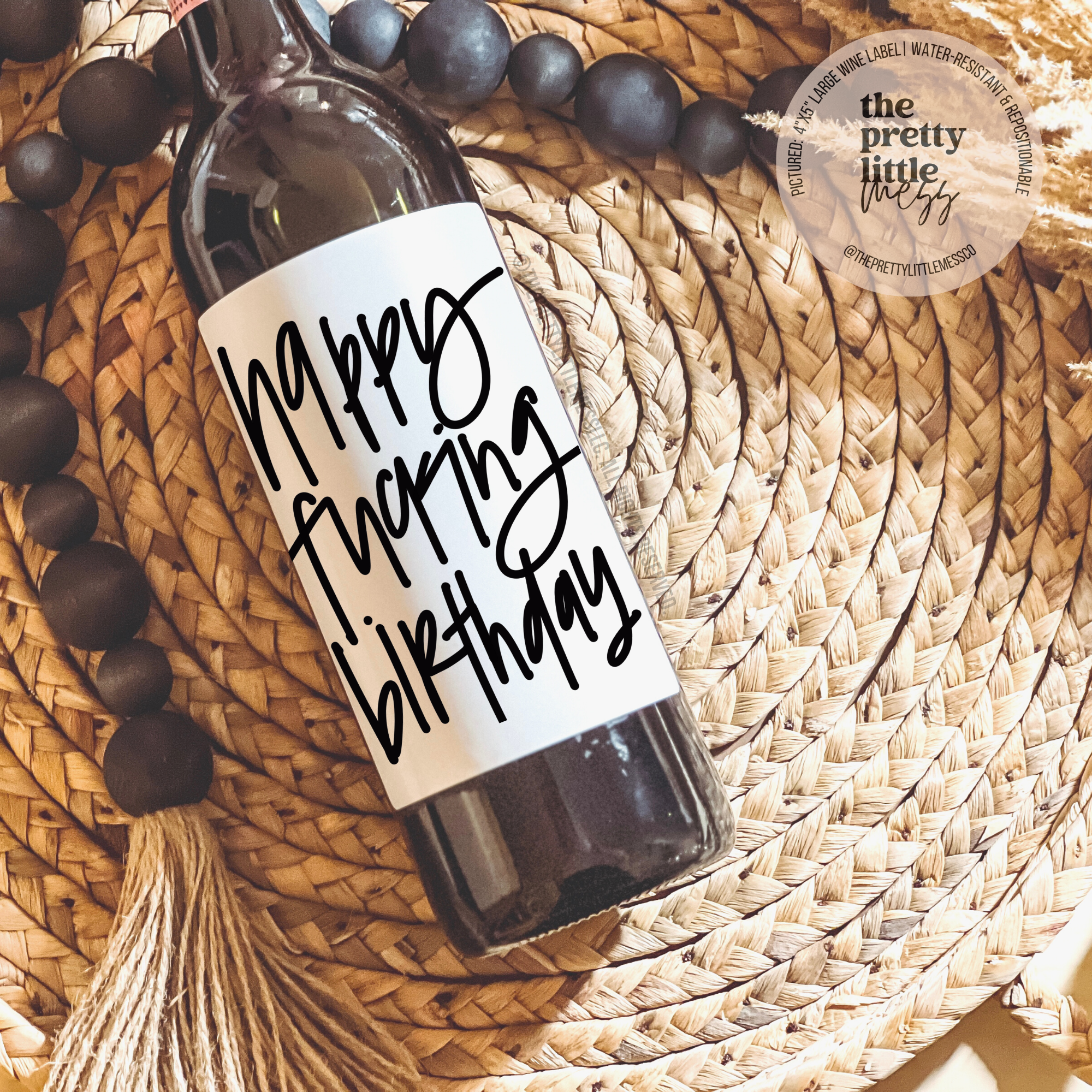 Happy Fucking Birthday Wine Label
