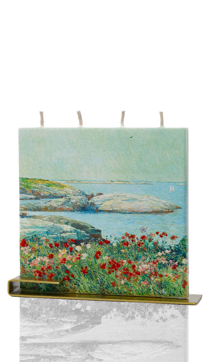 Flat Handmade Candle-Square Childe Hassam Poppies