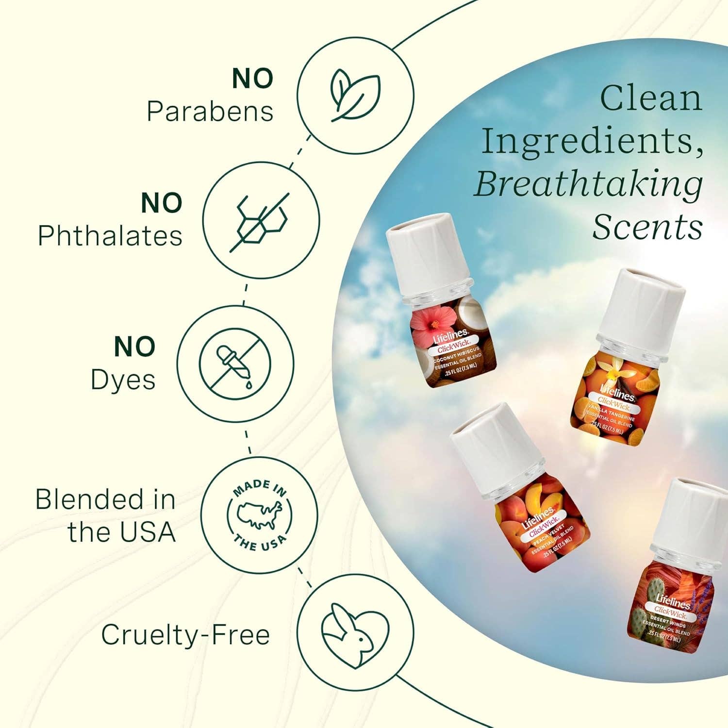 ClickWick  Sun Kissed Essential Oils  Refills 4 PK