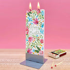 Flat Hand-Crafted 6" Candle - Watercolor Florals Birthday