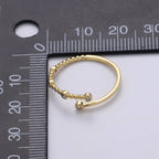 Dainty Cz Circle Bubble Open Cuff Ring