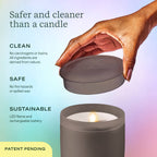 Flameless Candle Diffuser -  Frosted Glass (Charcoal)