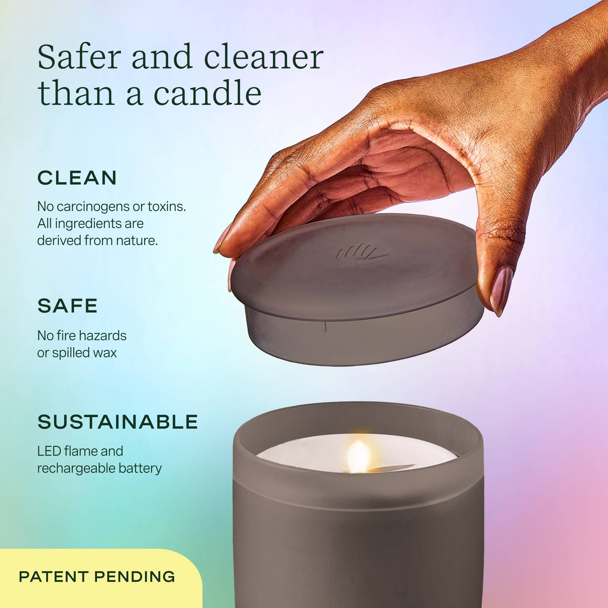 Flameless Candle Diffuser -  Frosted Glass (Charcoal)