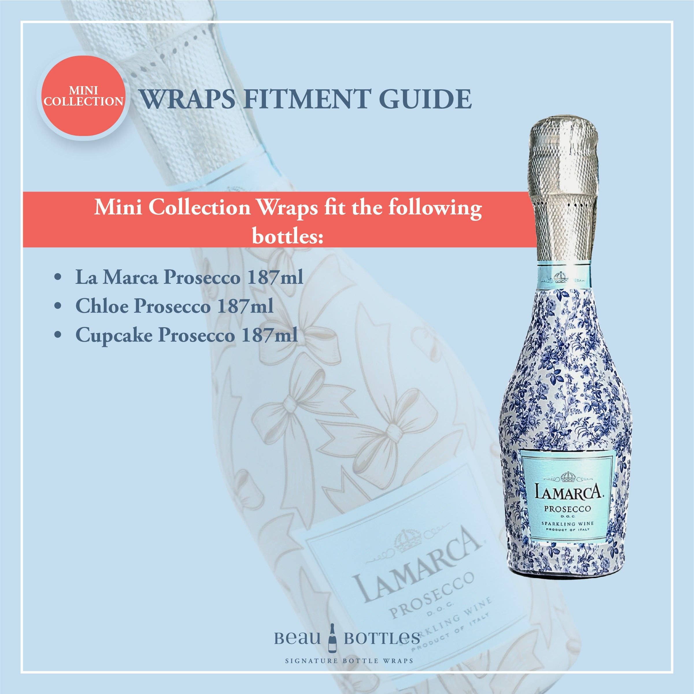 Bottle Wrap Floral Bliss - MINI Prosecco Collection (6 labels included)