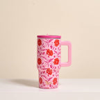 20 oz Lifestyle Flip Straw Tumbler–Poppin' Petals Hot Pink