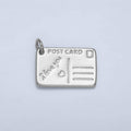 24K Gold Filled "I Love You" Script Post Card Charm in Silver