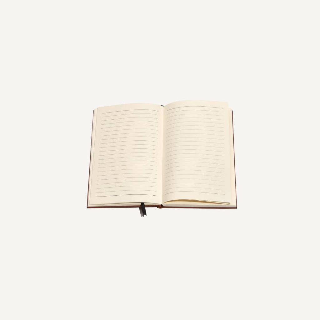 Tropical Floral | Leather Engraved Lined Journal: Black & Gold