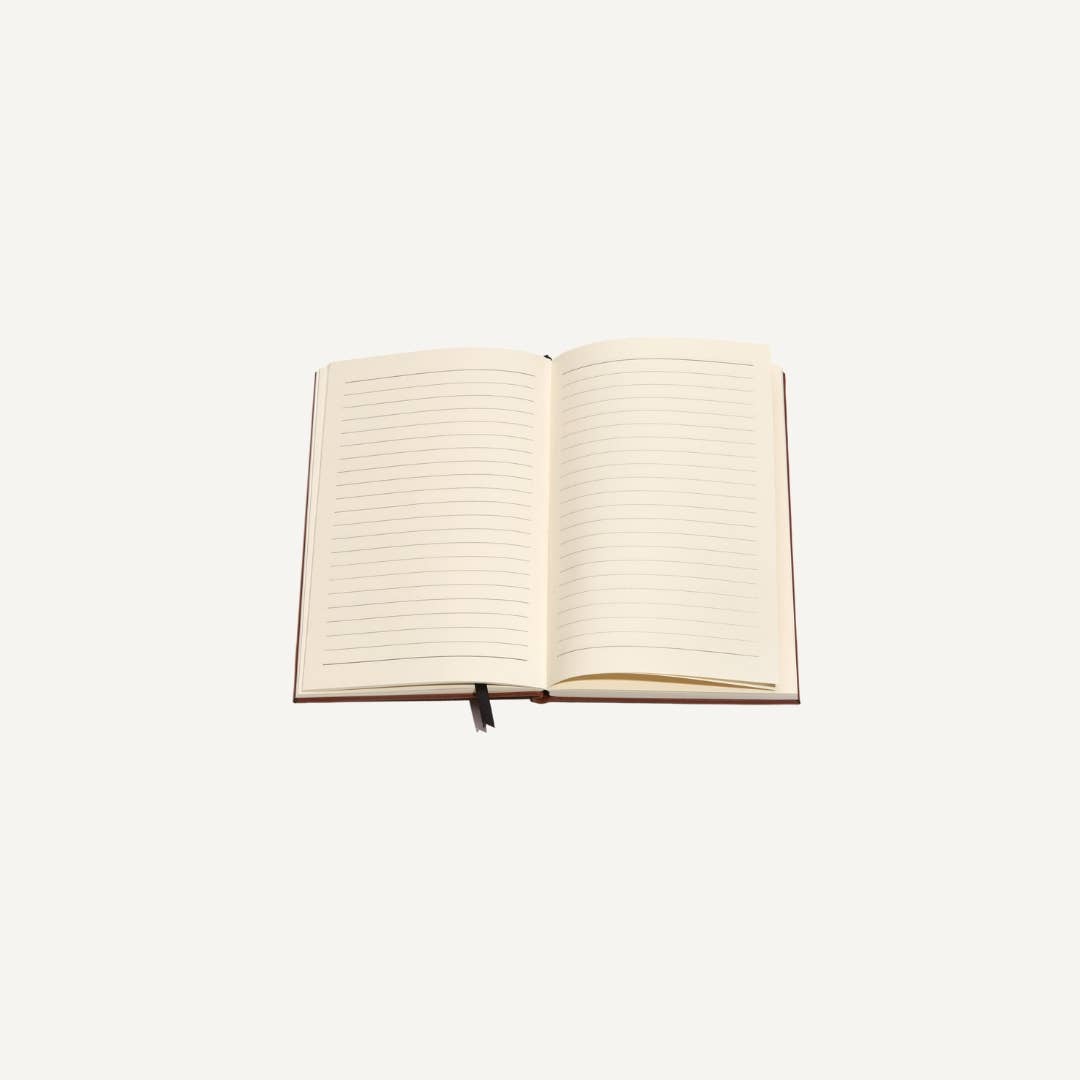 Tropical Floral | Leather Engraved Lined Journal: Black & Gold