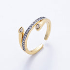 18K Gold Filled Mixed Metal Micro Paved CZ Triple Band Ring