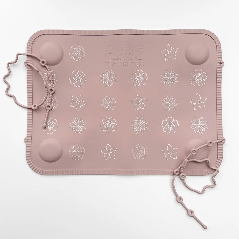 The Tidy Traveler - Printed Placemat Set (Pink Petal Blossoms)