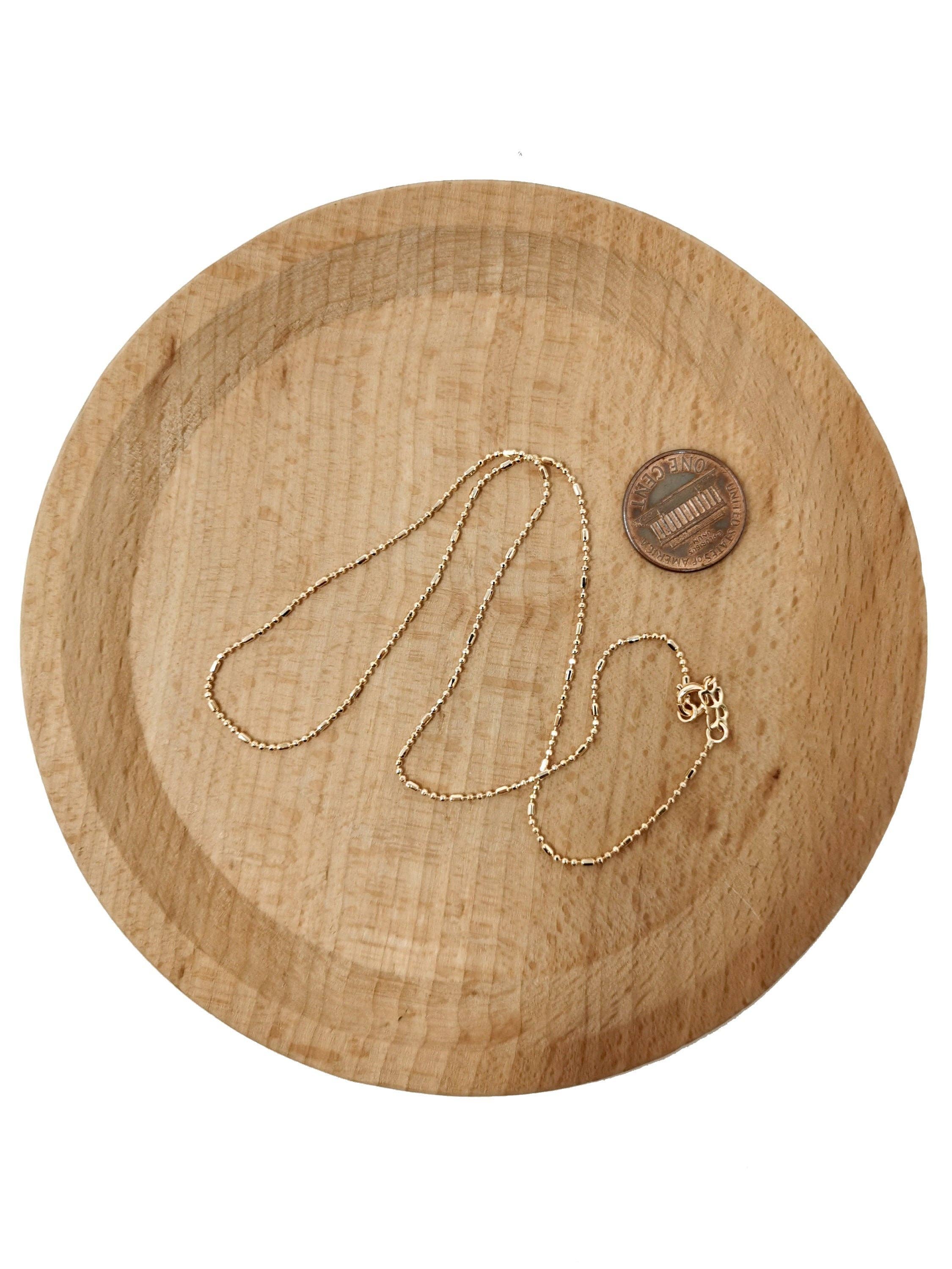 15.6'' Ready to Use 18K Gold Plated Bead Necklace Chain