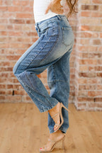 Denim Vintage Washed Seam Shift Jeans: Dusk Blue