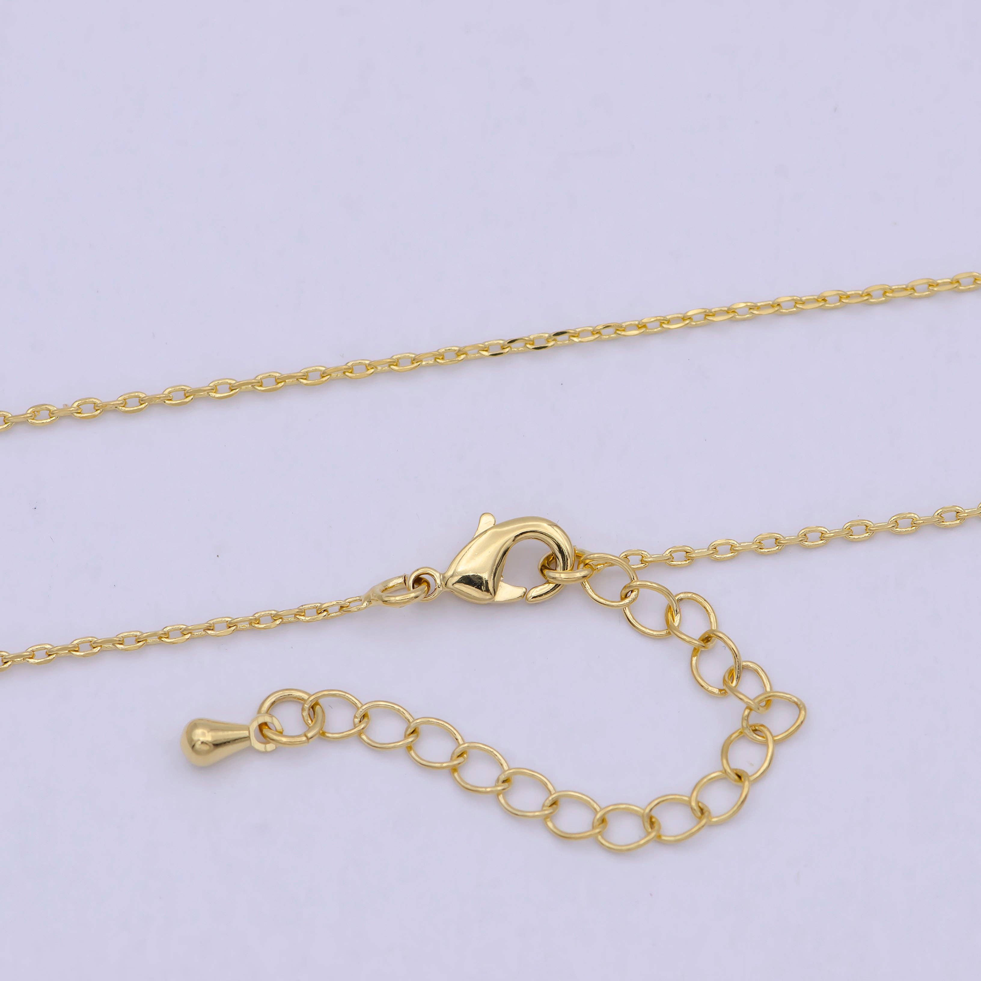 Dainty Cable Chain 24K Gold Filled Chain Necklace 17.7 inch