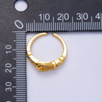 16K Gold Filled Micro Paved CZ Belt Buckle Ring