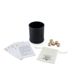 Wood Dice and Faux Leather Dice Cup Drinking Game Set