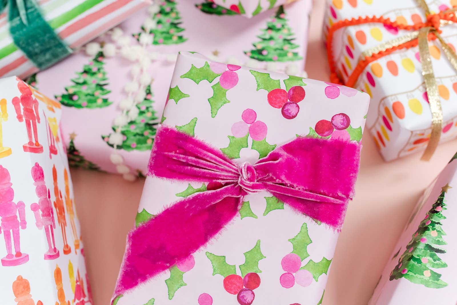 Pink Christmas Gift Wrap