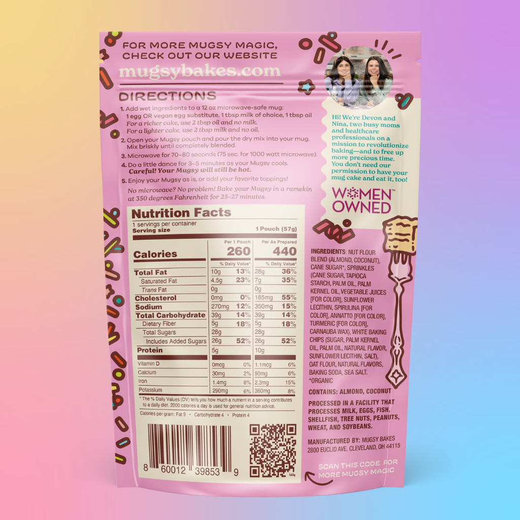 2 Flavor Mug Cake Mix Case: Bday Cake, Chocolate Chip Cookie