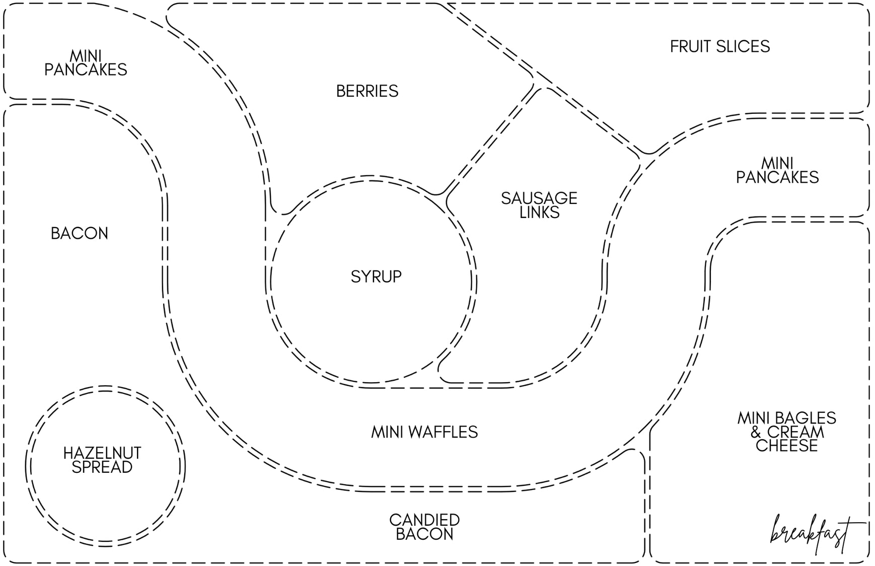 Interchangeable Tray Inserts - Charcuterie Map Insert Set of 10