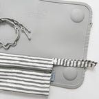 The Tidy Traveler - Solid Placemat Set (Whisper Gray-Brush Stripes)