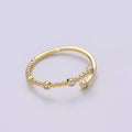 Dainty Cz Circle Bubble Open Cuff Ring