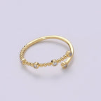 Dainty Cz Circle Bubble Open Cuff Ring