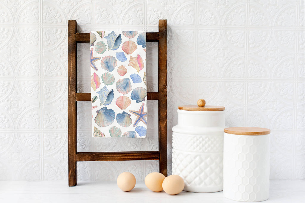 Seashells Tea Towel - Coastal/Beach Summer