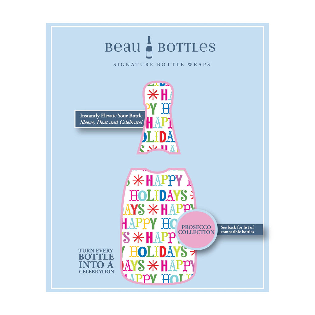 Bottle Wrap Happy Holidays - Prosecco Collection