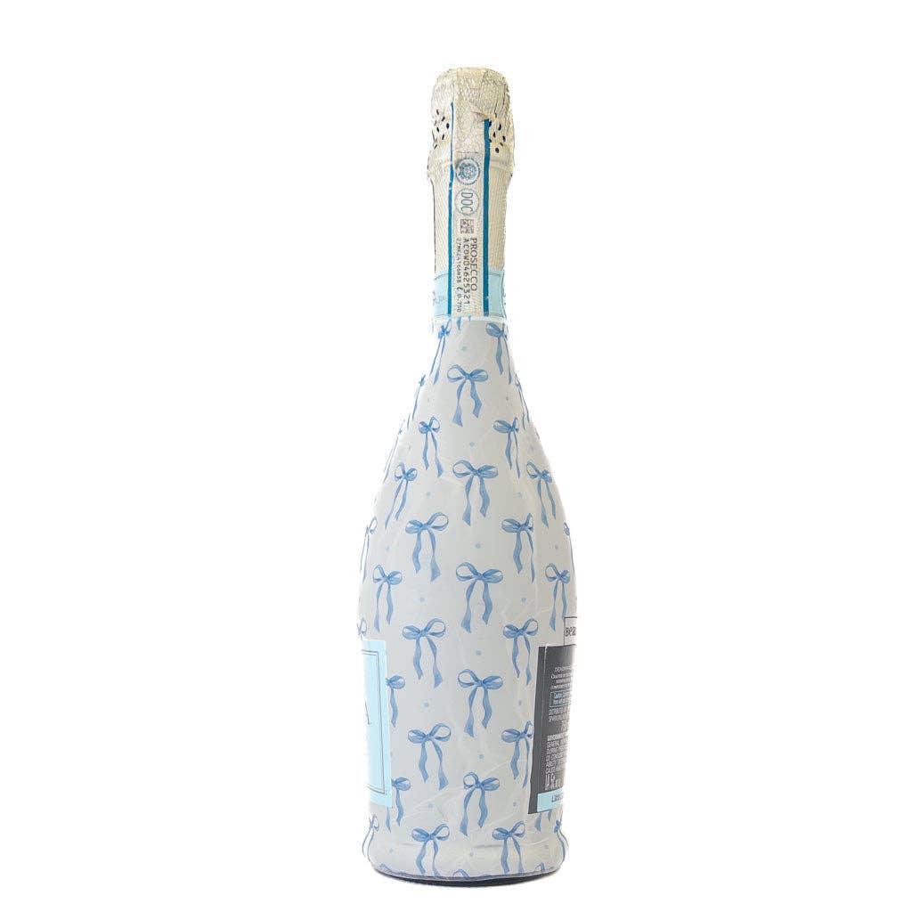 Bottle Wrap Blue Bows - Prosecco Collection