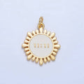 24K Gold Filled "11:11" Angel Number White Enamel Celestial Sun Flower Charm