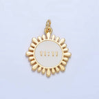 24K Gold Filled "11:11" Angel Number White Enamel Celestial Sun Flower Charm
