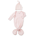 Bamboo Knotted Baby Gown & Beanie Blush