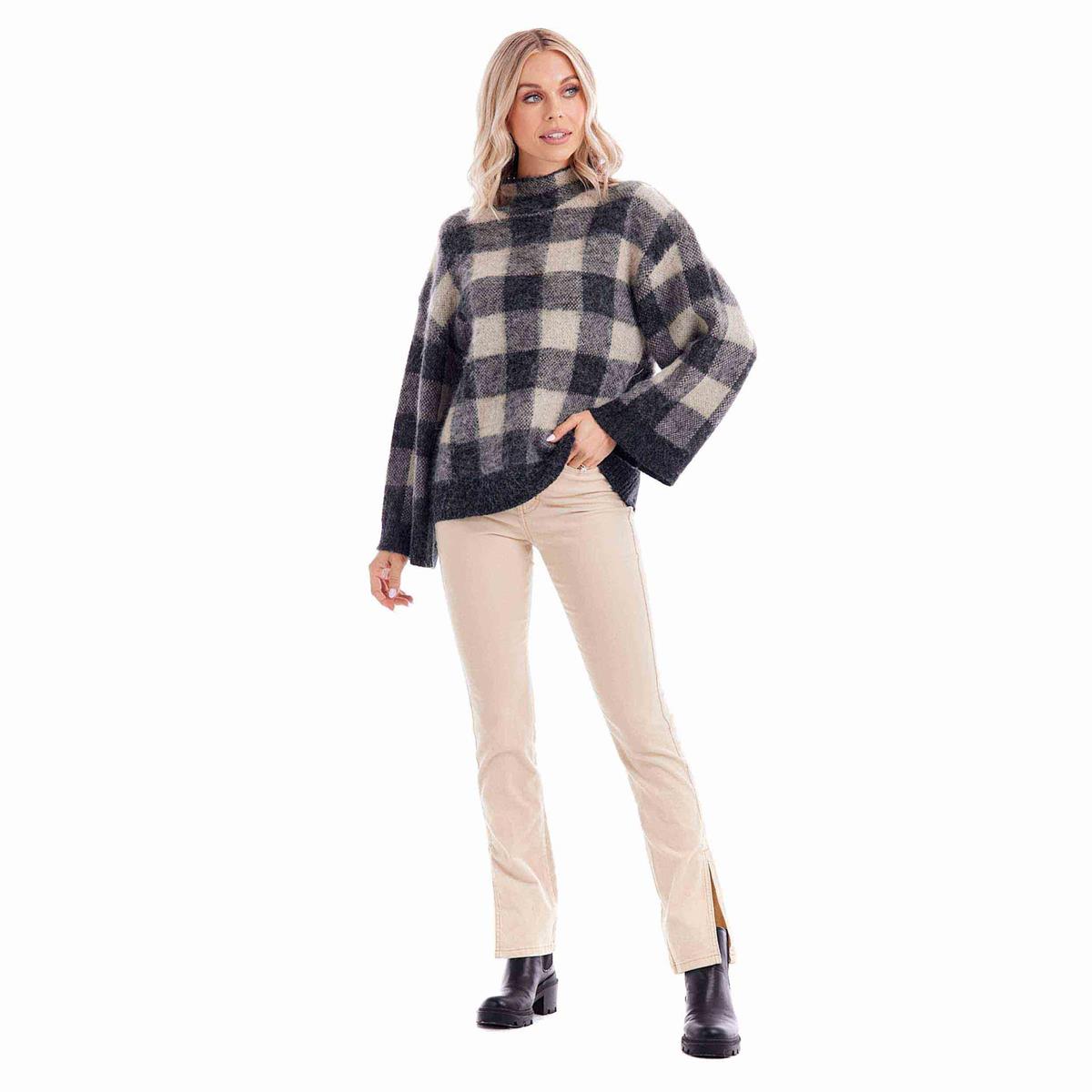 Black Jenson Plaid Sweater