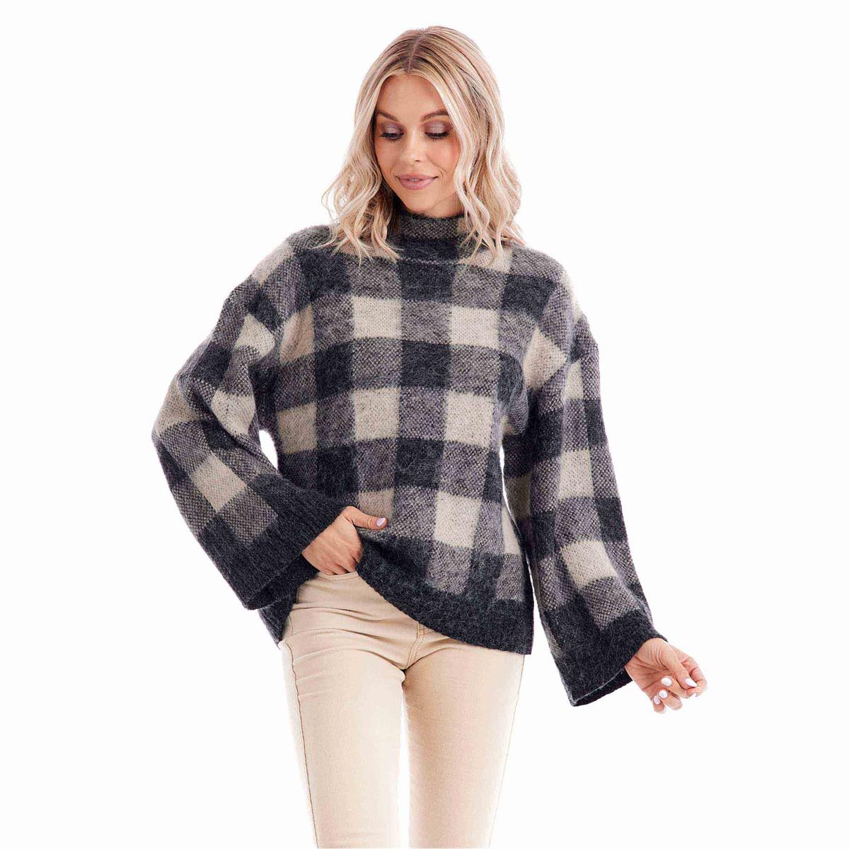 Black Jenson Plaid Sweater
