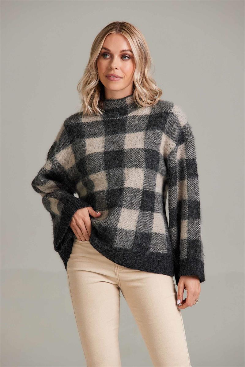 Black Jenson Plaid Sweater