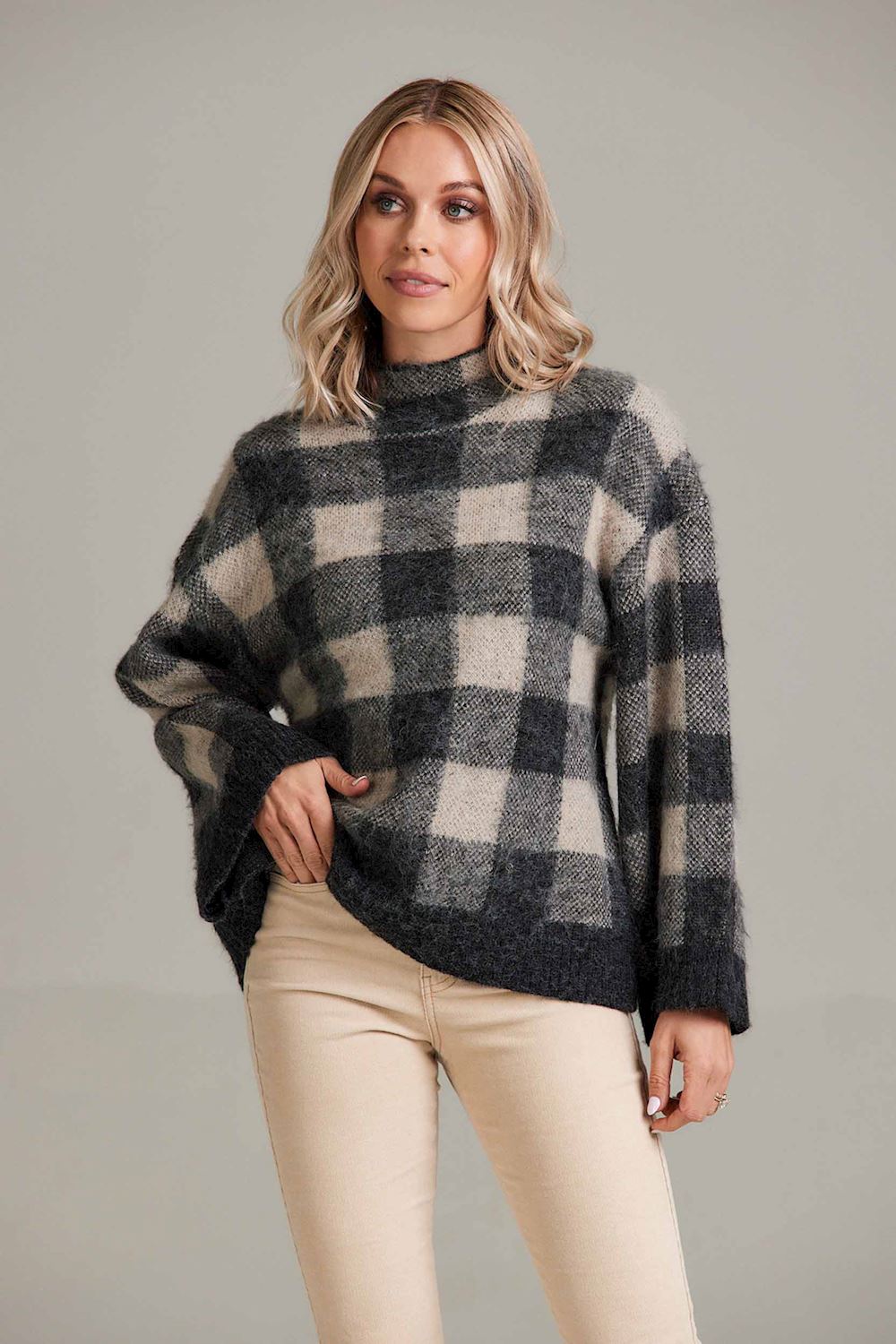 Black Jenson Plaid Sweater