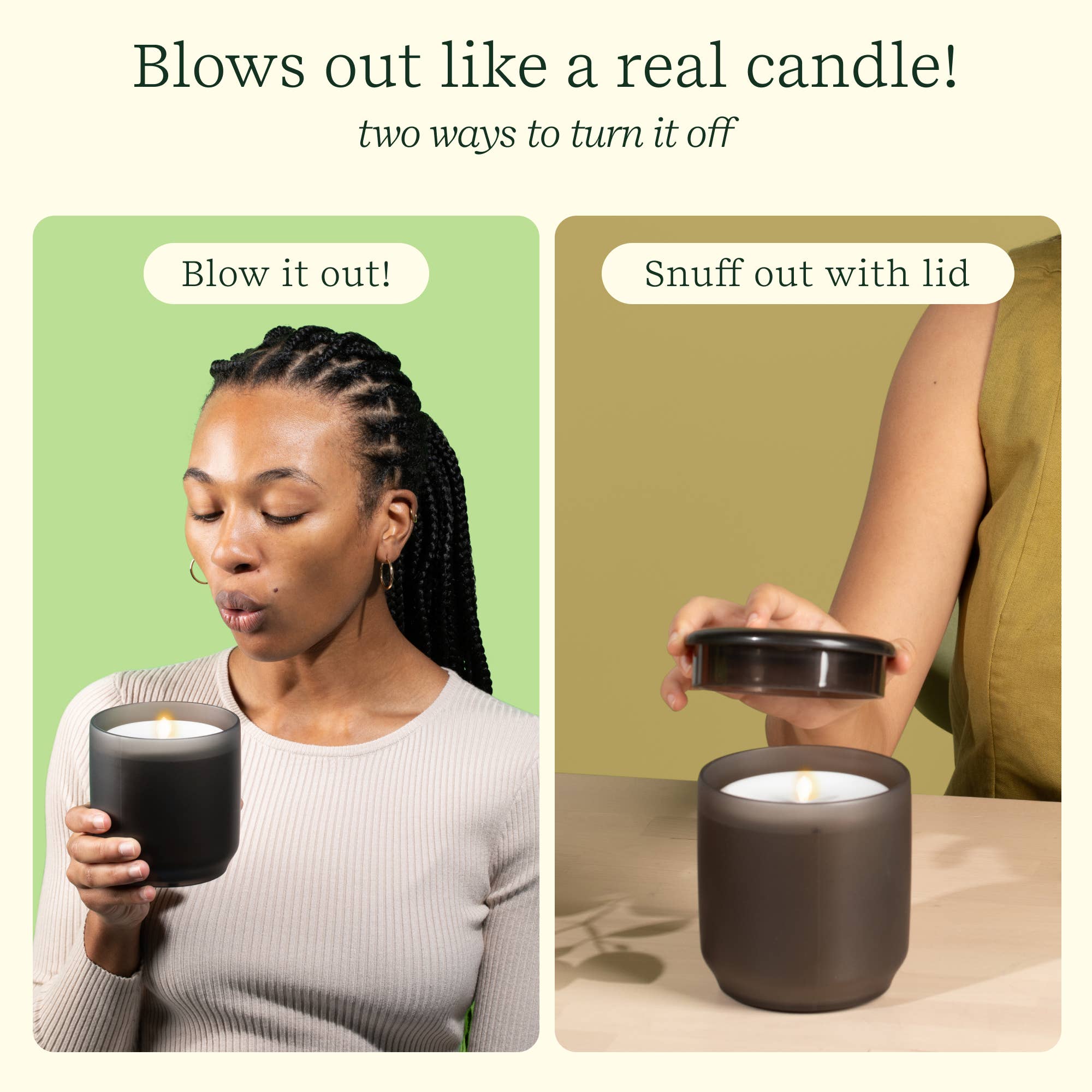 Flameless Candle Diffuser -  Frosted Glass (Charcoal)