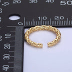 Dainty Gold Rope Ring Open Adjustable Silver